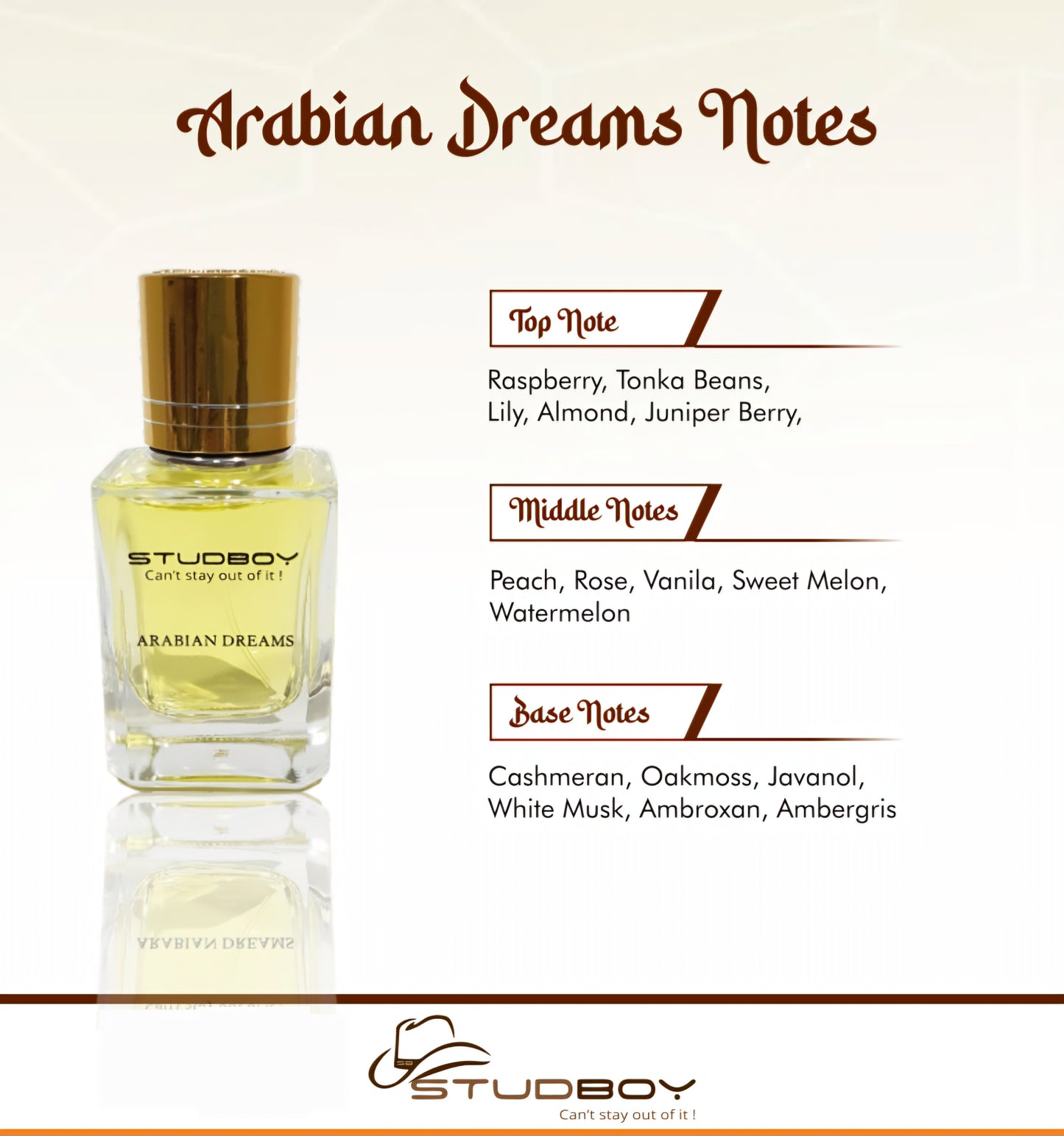 StudBoy Arabian Dreams Perfume/Parfum, Unisex, 50ml (With Box)