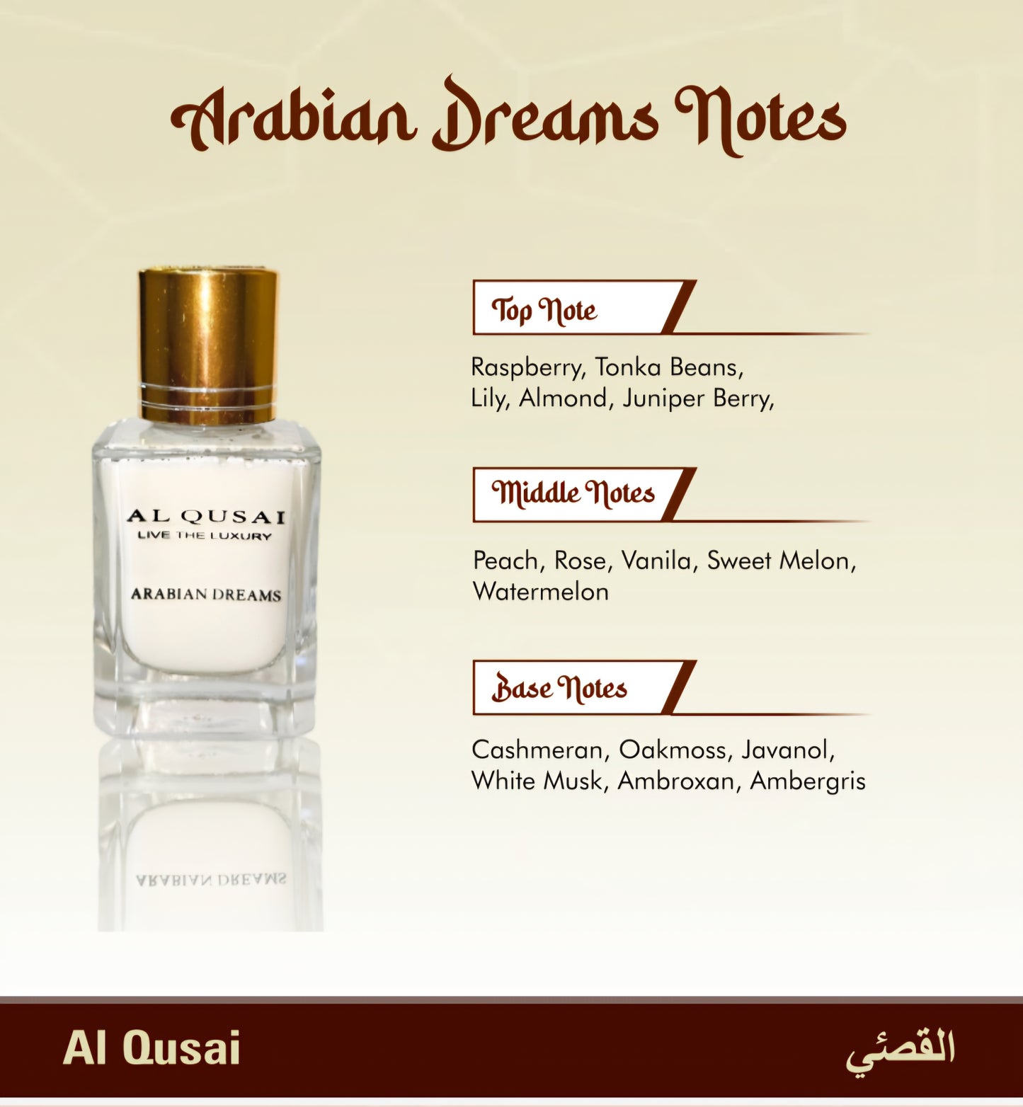 Al Qusai Arabian Dreams, Perfume/Parfum, Unisex, 50ml (without box)