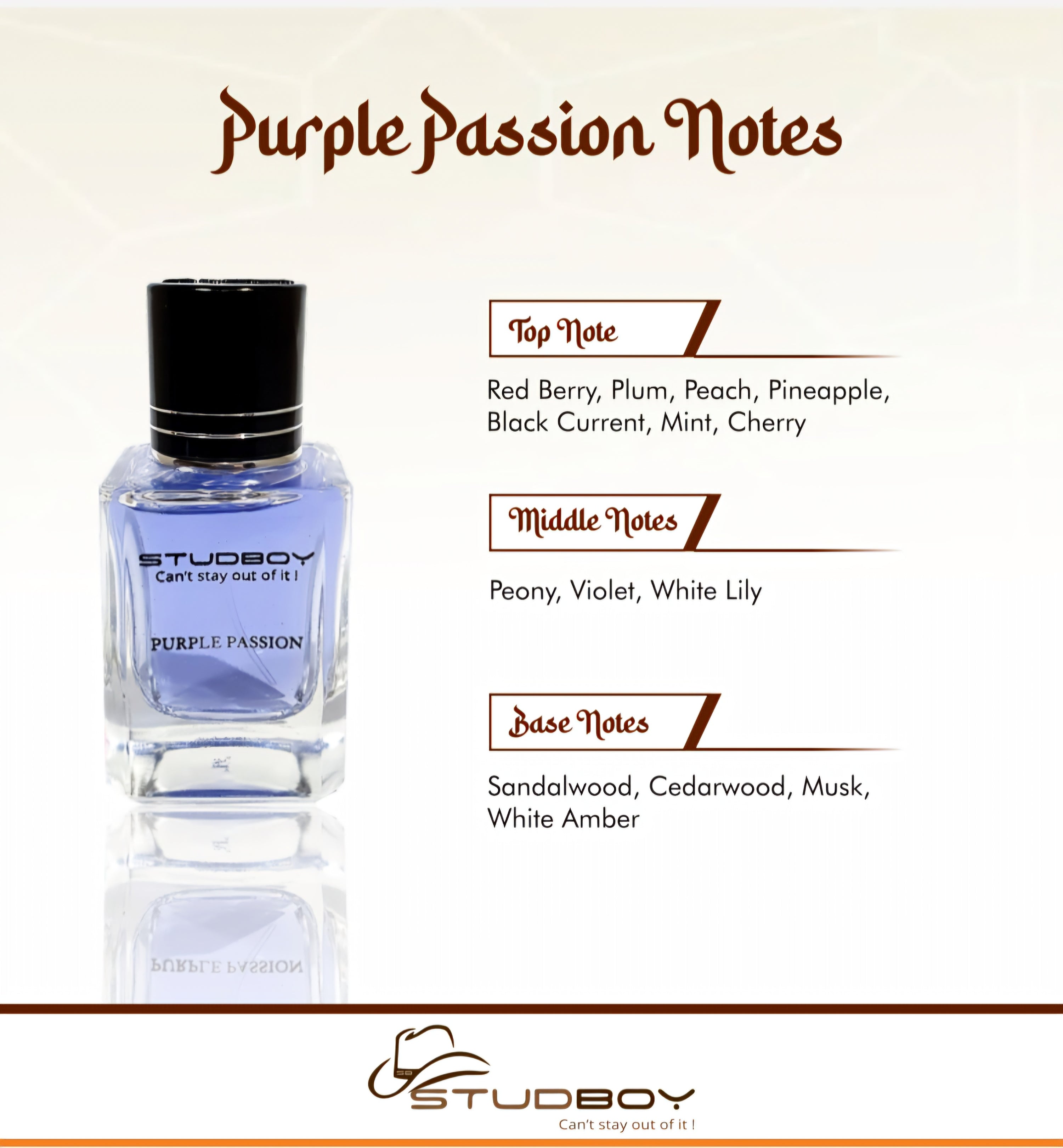 StudBoy Purple Passion Perfume/Parfum, Unisex, 50ml (With Box)